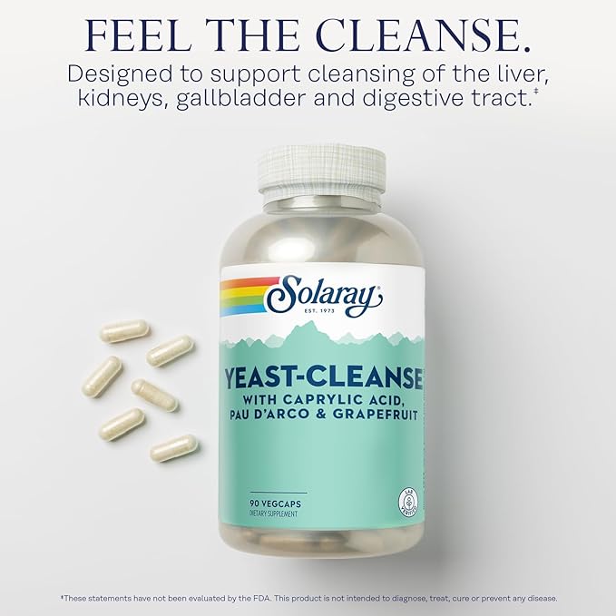 SOLARAY Yeast-Cleanse - 90 Vegetarian Capsules