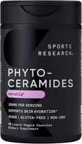 Sports Research® Phytoceramides 350 mg per Veggie Capsule - Plant Derived Ceramides for Healthy Skin and Hydration - Made with Ceratiq® · Non-GMO · Vegan Friendly - 60 Count