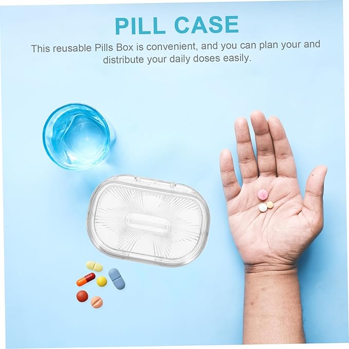 Travel Organizer Storage Case Small Airtight Dispenser for Pills Compartment Portable Storage Food Grade for Travel and Everyday Use