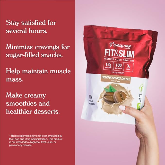 Evolution Advance Nutrition Fit & Slim Blend – Grass-Fed Whey Protein Powder for Easy Digestion, Keto-Approved, Non-GMO, Stevia Sweetened, Natural Flavor – 2 Pounds (Frappullicious Coffee)
