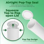 Kopperko Plastic Medicine Bottles (116mm, 4.6 Inch 1000-Pack) | Child Resistant Small Tube Containers | Small Storage Tube for Spices | Airtight, UV Resistant & Waterproof (White Plastic)