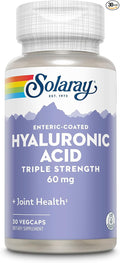 SOLARAY Hyaluronic Acid Triple Strength - Skin Elasticity and Firmness Support - Plus Vitamin C - Lab Verified, 60 Day Money-Back Guarantee, 30 Servings, 30 VegCaps