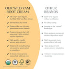 Organic Meadow Herbals Wild Yam Root Cream - USDA Certified Organic Balancing Cream for PMS & Menopause Relief - Estrogen & Progesterone-Free, Handmade, Woman-Owned & Operated Since 1994 (4 oz)