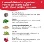LifeSeasons Blood Nourish-R - Iron Deficiency Supplement - Supports Anemia, Fatigue & Dizziness - No Constipation - Blood Building - Iron, Beet Root, Alfalfa, Raspberry & Vitamin B-12-60 Capsules