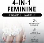 4-in-1 Nuora Premium Feminine Balance Gummies & PH Balance Gummies for Women - Immune Support & Healthy Odor & Flora - Vegan,Non-GMO - Hawaiian Pineapple,60 Count