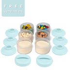 Termichy Stackable Formula Dispenser Portable Milk Powder Container, 2 Pack, Light Blue