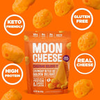 Moon Cheese Cheddar Believe It, 2 Ounce, 3-Pack, Crunchy, Protein-Rich Cheese Snack, Keto Friendly, 100% Real Cheese