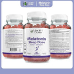 Health Dose Melatonin 6 mg Extra Strength Gummy, Pre-Bedtime Supplement for Restful Sleep, Adults, 90 Gummies, Mixed Berries Flavor Pack of 2.