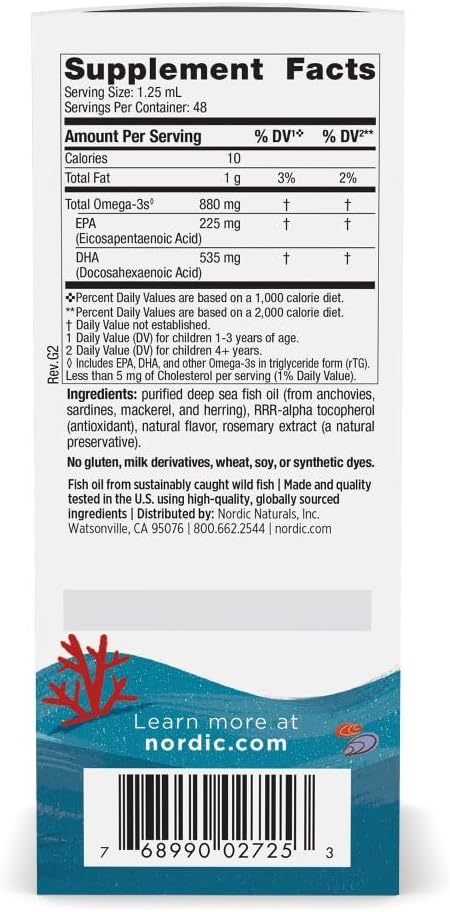 Nordic Naturals Children’s DHA Xtra, Berry Punch - 2 oz for Kids - 880 mg Total Omega-3s with EPA & DHA - Cognitive & Immune Function, Learning, Social Development - Non-GMO - 48 Servings (Pack of 2)