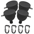 4 Pack Premium Protein Powder Containers - Portable Pre Workout and Protein Funnels for Filling Water Bottles, Shaker Bottles w/Protein Powder,with Sturdy Carabiners