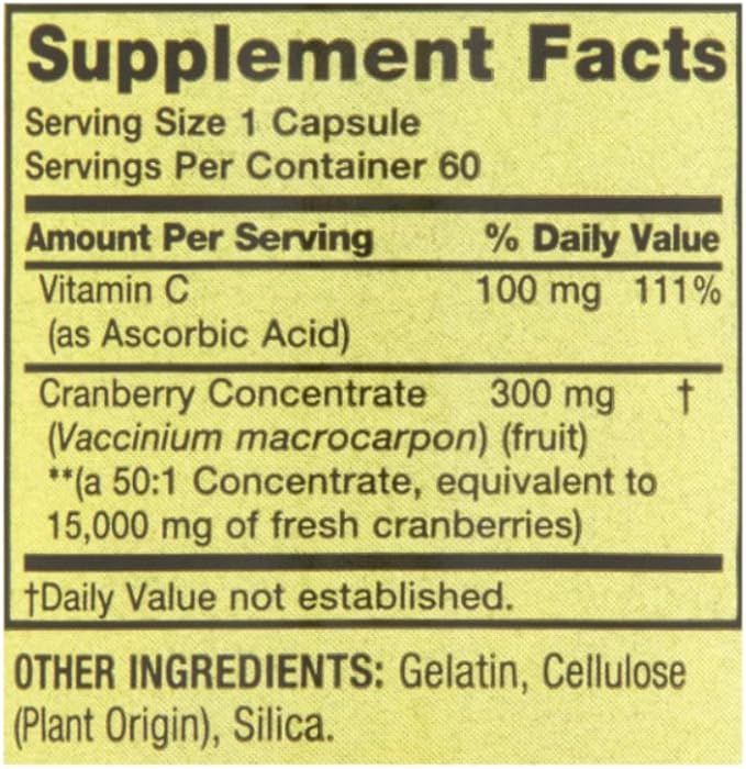 Spring Valley Ultra Triple Strength Cranberry Dietary Supplement, 15,000 mg, 60 Count Includes Pill Organizer