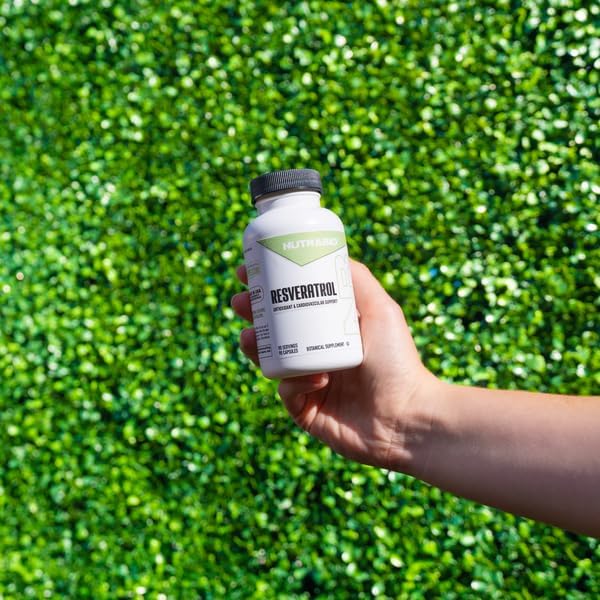 NutraBio 98% Pure Resveratrol Supplement 500mg - Standardized to 490mg Trans Resveratrol, Heart Health and Antioxidant Defense - 90 Capsules
