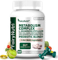 L-Arabinose 7-in-1 Metabolism Supplement | White Kidney Bean Extract, Collagen & Probiotics | Carb Block, Gut Balance & Skin Glow Support | cGMP & NSF - 60 Tablets