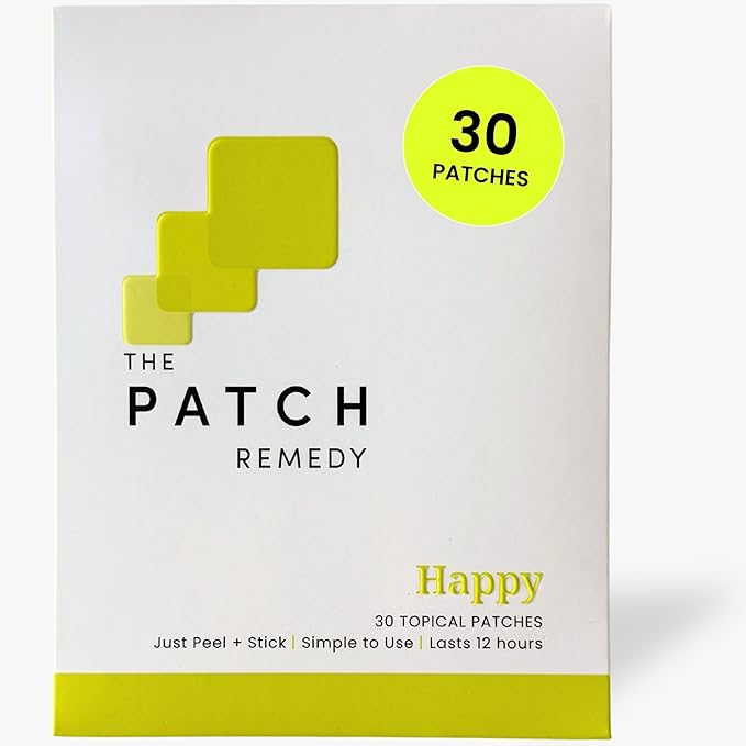 The Patch Remedy Happy Patch | 5-HTP, L-Theanine, Rhodiola, Inositol, B6, Vitamin D3 | 30 Patches