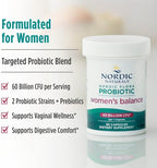 Nordic Naturals Nordic Flora Probiotic Women's Balance - 30 Capsules - 12 Probiotic Strains with 60 Billion Cultures - Intestinal Support, Vaginal Health - Vegan - 30 Servings