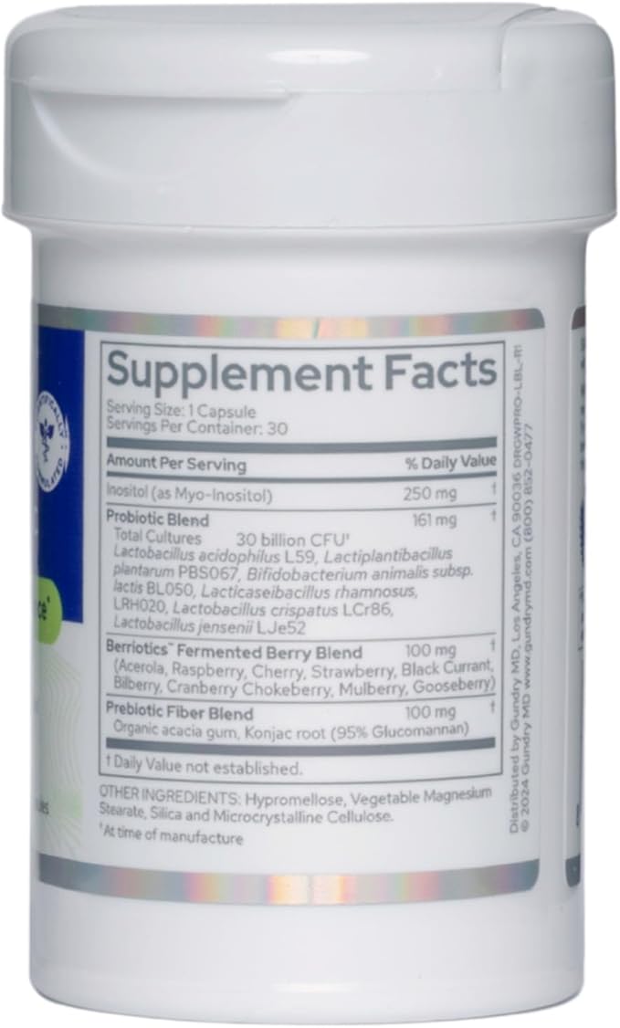 Gundry MD Women's Total Probiotic - Women's Probiotic for Vaginal Support & Digestive Health - 30 Capsules