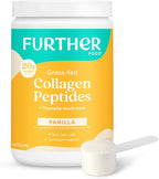 Further Food Vanilla Collagen Peptides Powder with Tremella Mushroom – 100% Grass-Fed, Hydrolyzed Type 1 & 3, 20g of Collagen per Serving, Supports Skin, Hair, Nails & Joints, 10.37 Oz