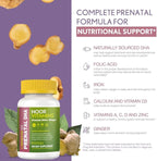 Noor Vitamins Halal Prenatal Vitamins with DHA and Folic Acid, Essential Vitamins, Ginger to Soothe Mom's Stomach, Iron, Softgels, Prenatal Vitamin Before/During/Post Pregnancy (3 Months Supply)