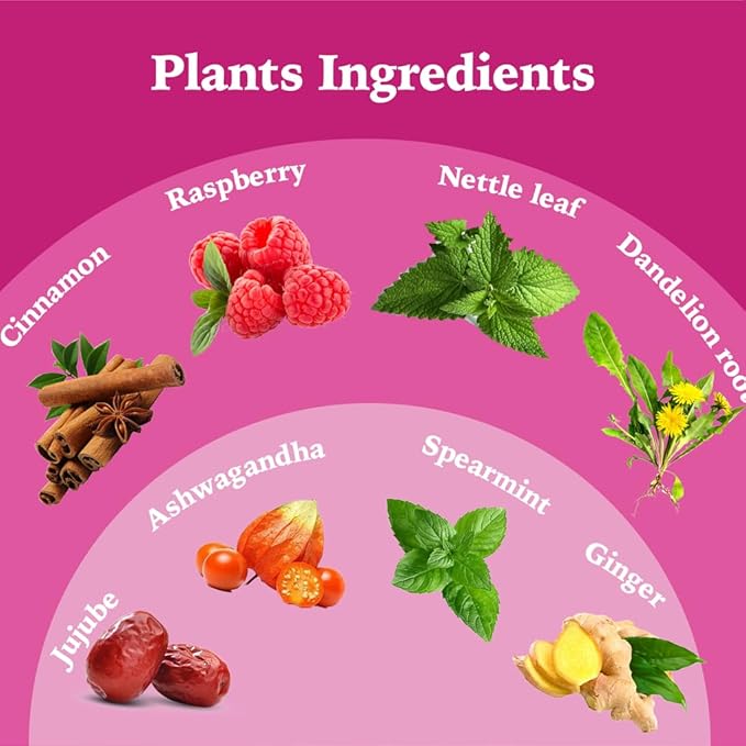 LEAFROOT Natural PCOS Tea for Women to Get Pregnant Fast, Herbal Spearmint Nettle leaf for Hormone Balance Bliss & Ovulation Fertility Tea, Overall Wellness to Regulate Menstrual Cycle and Womb Detox
