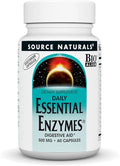 Source Naturals Essential Enzymes 500mg Bio-Aligned Multiple Enzyme Supplement Herbal Defense for Digestion, Gas, Constipation & Bloating Relief - Supports Immune System* - 60 Vegetarian Capsules