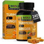 Turmeric Curcumin Supplement with BioPerine & Ginger, Turmeric Curcumin with Black Pepper 1950mg for Max Absorption Joint Support- Non-GMO Turmeric Supplement, Vegan, 240 Capsules