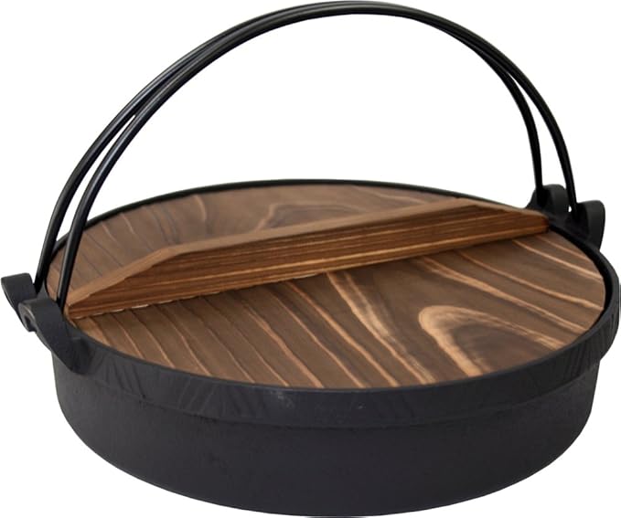Ikenaga Ironware Nambu Ironware Sukiyaki Pot, Induction & Gas Fire, Made in Japan, Iron Pot, Stir-fry Food, Iron Supplement, 10.2 inches (26 cm), Sukiyaki, Irodori