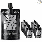 Seoul Tonic Patented "Post Party" Korean Pear and Apple Cider Vinegar Natural Tonic with Ginseng Patented Formula for Easier Morning with Potassium DHM 100ML Pack of 12