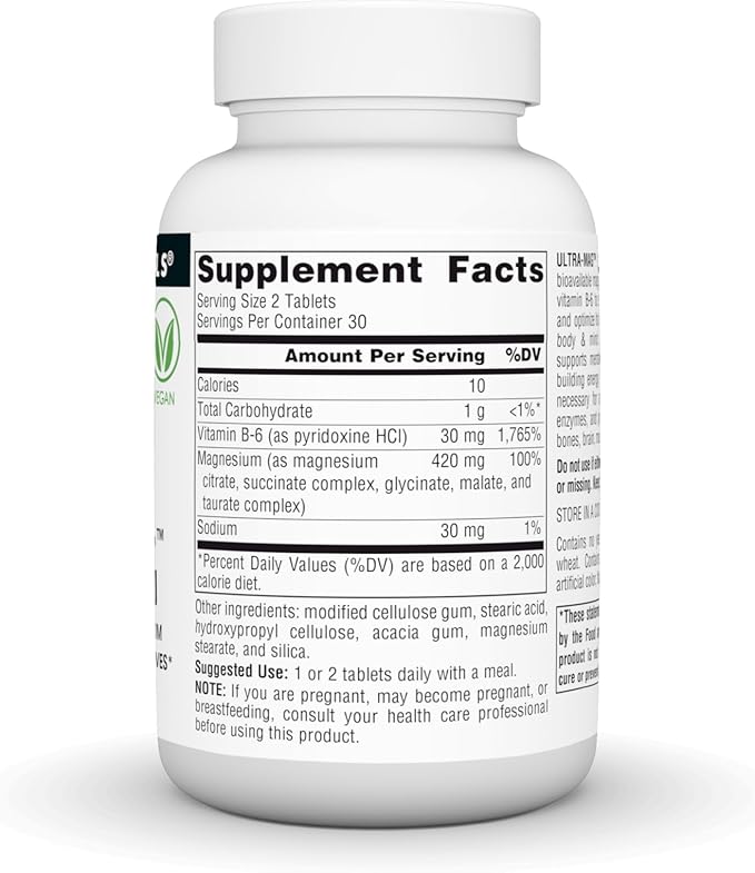 Source Naturals Ultra-Mag, 5 in 1 -Bioavailable Magnesium, Maintains Muscle & Nerve Function* - 60 Vegan Tablets