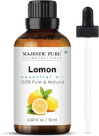 Majestic Pure Lemon Essential Oil - 100% Pure Lemon Oil for Aromatherapy, Massage & Topical Uses, Perfect for Diffuser & Essential Oil Diffuser - 1 Fl Oz
