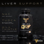 Troponin Nutrition QRF Liver Support Supplement - NAC 600mg, TUDCA & Milk Thistle Extract - Liver Cleanse Detox & Repair, Bile Flow, Glutathione Booster - 60 Capsules