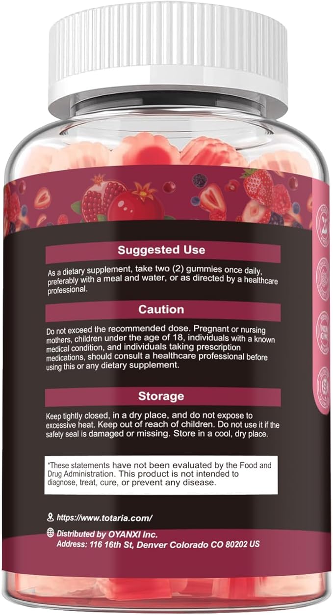 Totaria (2 Packs) Beet Root Gummies - Beetroot Supplement with Grape Seed, Pomegranate, Vitamin C, B12 & B3 - Nitric Oxide Gummies for Heart, Energy, Muscle & Circulation Support Vegan, Non-GMO