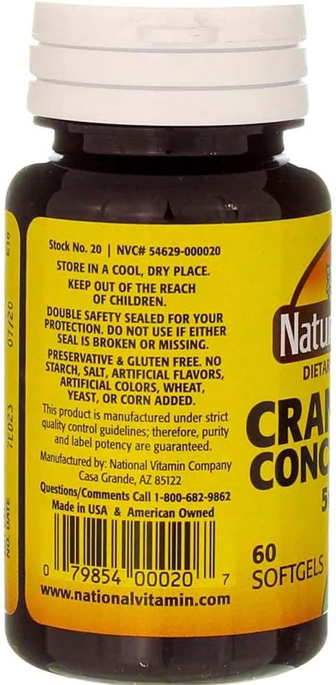 Nature's Blend Cranberry Concentrate 500 mg Soft Gels - 60 ct, Pack of 3