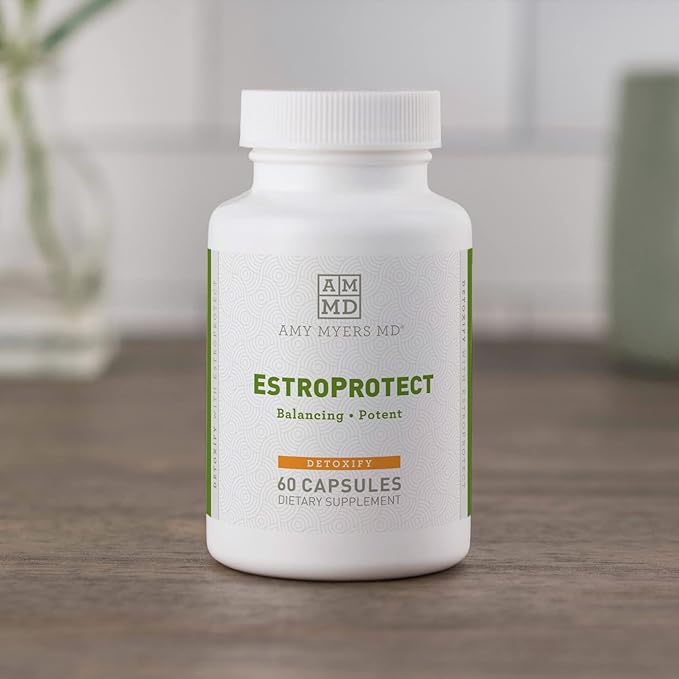 Amy Myers MD EstroProtect - Supplement Supports Healthy Estrogen Balance & PMS - Supplement for Women - Aids Against Menopause Symptoms - 60 Capsules (30 Servings)