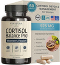 VINATURA Cortisol Supplements for Women - Cortisol Detox and Management - Adrenal Support, Stress Support, 60 Vegan Capsules