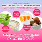 FINE JAPAN Collagen Peptides. Hyaluronic Acid & Collagen + Ubiquinol. Marine Collagen Powder with Elastin. Non-GMO. Supports Skin, Hair, Joints and Bones (210g/7.4oz for 30 Days) Set of 3