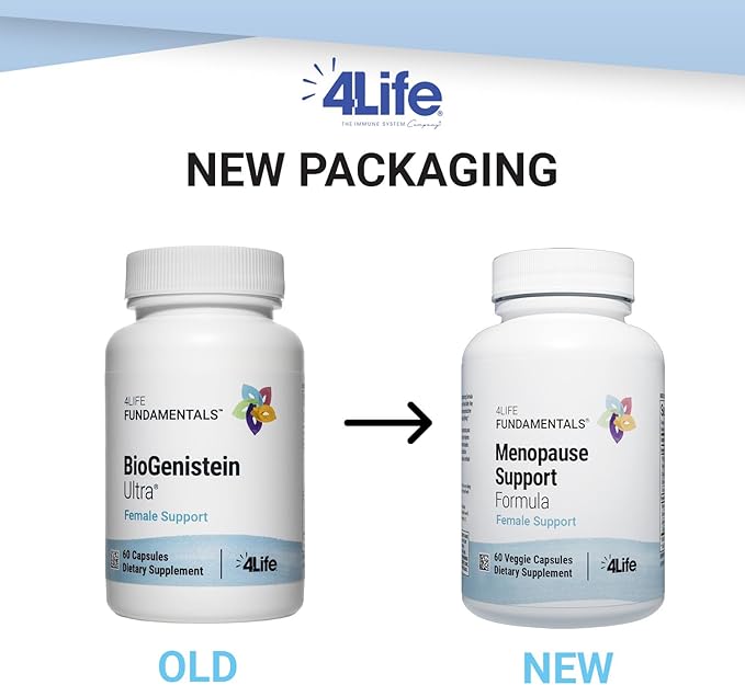 4Life - BioGenistein Ultra - Menopause Support Formula - Soy Isoflavones, Black Cohosh & Chaste Tree with Quercetin & Turmeric - 60 Veggie Capsules