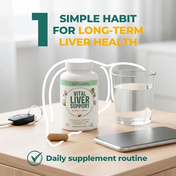 Vital Liver Support - Premium Liver Cleanse Detox & Repair Formula with Milk Thistle Supports Liver Health and Detox Cleanse