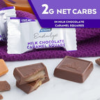 Atkins Endulge Milk Chocolate Caramel Squares, Dessert Favorite, Good Source of Fiber, 1g Sugar, 90 Count