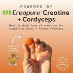 SuperMush Daily Creatine Gummies with Cordyceps - Daily Superfood - Sugar Free Creatine Monohydrate Supplement for Strength, Focus, and Recovery – Vegan Gummy Formula, Mango Flavor, 20-Day Supply