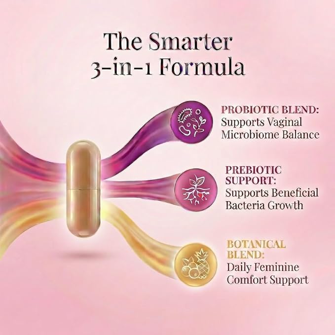 Vaginal Probiotic for Women – 7 Billion CFU Lactobacillus Blend + Prebiotic Inulin, Cranberry & Pineapple – Vaginal pH & Microbiome Support – Daily Women’s Probiotics – 30 Veg Capsules