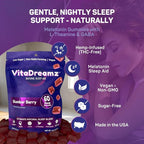 Premium Melatonin Sleep Gummies | Advanced Nighttime Blend with GABA, L-Theanine & Chamomile | Slumber Berry Vegan Gummies for Calm Relaxation & Restful Sleep | 180 Count