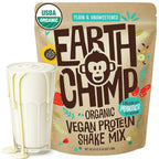 EarthChimp Organic Vegan Protein Powder - with Probiotics - Non GMO, Dairy Free, Non Whey, Plant Based Protein Powder for Women and Men, Gluten Free - 52 Servings, 64 Oz (Plain & Unsweetened)