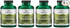 Swanson Full Spectrum Turmeric Curcumin Joint, Liver, and Digestive Support Supplement for Active Adults - Non-GMO, Gluten-Free (240 Vegan Capsules, 4 Pack)