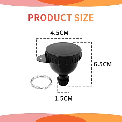 2 Pack Protein Powder Container to Go- 50ml Protein Powder Holder,Mini Funnel with Keychain and Keyring for Gym, Workouts, Fitness and Traveling (Black, 50ml)