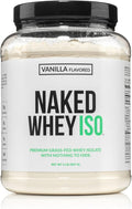 NAKED Vanilla Whey Isolate Protein - Only 4 Ingredients, 30g Grass-Fed Protein, Undenatured, No GMO, No Soy, Gluten-Free, No Preservatives - 24 Servings