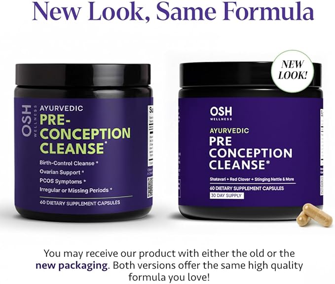 Ayurvedic Preconception Cleanse | Ovarian & Uterus Cleanse for Hormonal Balance | TTC Support | PCOS Supplements | Cycle Regularity | with Stinging Nettle, Red Clover, and more | 30 Servings