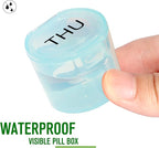 NatureTouch Weekly Pill Organizer, BPA Free Medicine Organizer Rainbow 9 Day Pill Box, Daily Portable Pill Conatainer for Pills/Vitamin/Fish Oil/Supplements [Lastest Version],Blue