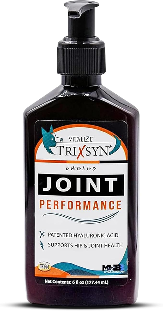 TRIXSYN Canine Performance - Dog Hip & Joint Supplement for Small, Large & Senior Dogs - Liquid Hyaluronic Acid Formula Patented MHB3 Hylauronan Liquid Formula - 72 Day Supply
