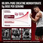 99.9% Creatine Monohydrate Gummies, SGS Certified, 5000mg Creatine Gummies for Men & Women, Support Muscle Strength, Recovery & Stamina, Sugar Free, Vegan, Non-GMO, Strawberry Flavor, 90 Count