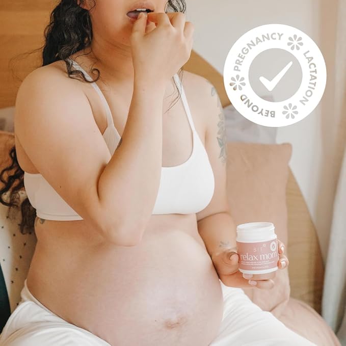 Boobie Relax Mom, Postpartum Stress Support Supplement | Breastfeeding Friendly Approved | Postnatal Mood and Energy Support for Women with Ashwagandha & L-Theanine, 60 Capsules